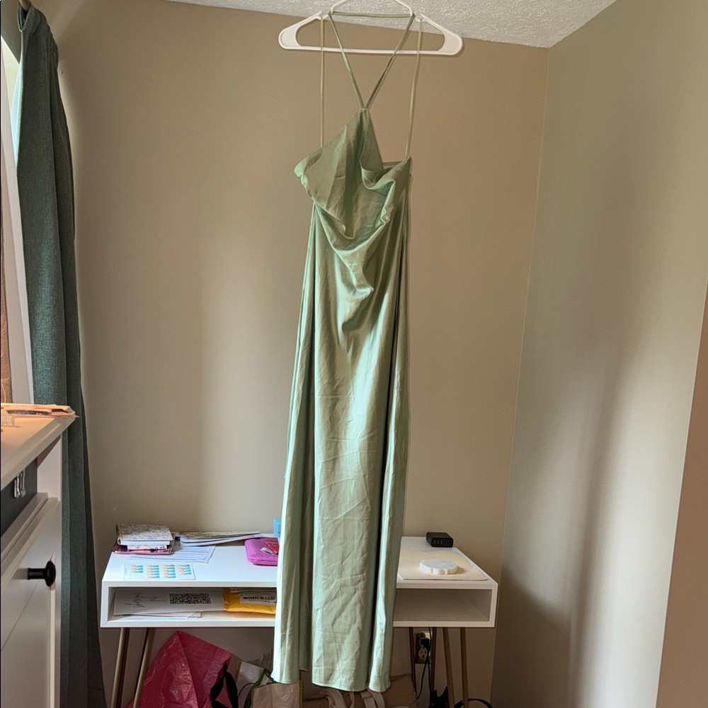 Line & Dot Green Maxi Dress